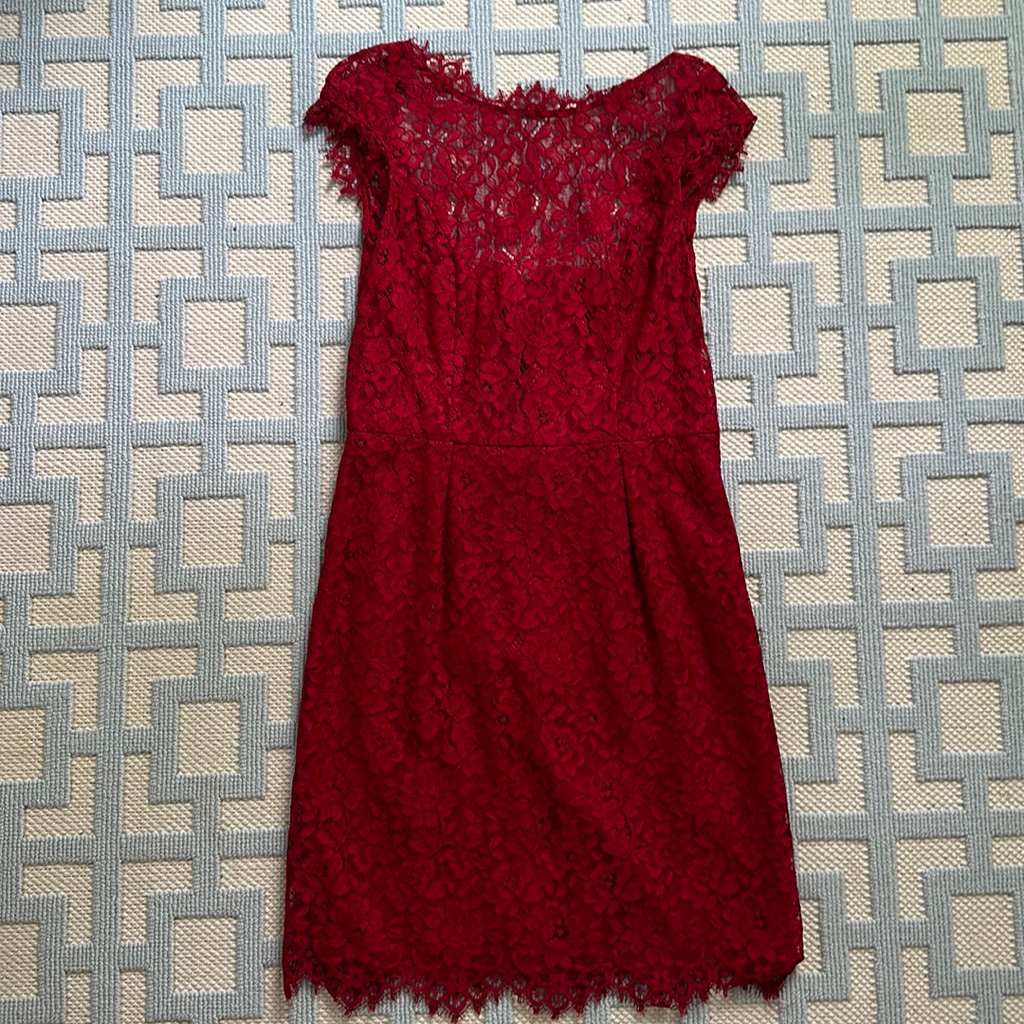 Shoshanna Red Lace Dress, Size 6